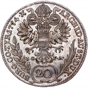 Habsburský rod - Mária Terézia (1740-1780) 20 Kreuzer 1774 IC-FA