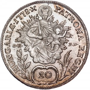 Habsburský rod - Mária Terézia (1740-1780) 20 Kreuzer 1778 B//S.K.-P.D.