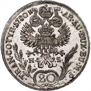 Habsburský rod - Mária Terézia (1740-1780) 20 Kreuzer 1780 .H.-.S.