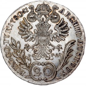 Habsburský rod - Mária Terézia (1740-1780) 20 Kreuzer 1780 IC-FA