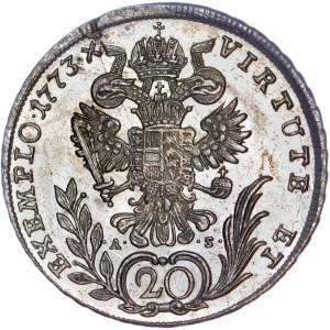 Rod Habsburgovcov - Jozef II. (1765-1790) 20 Kreuzer 1773 F/.A.-.S.