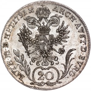 House of Habsburg - Leopold II. (1790-1792) 20 Kreuzer 1791 F
