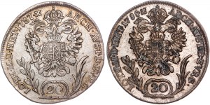 Habsburský rod - Josef II. (1765-1790) 20 Kreuzer 1787, 1788 B - 2 ks šarže