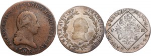 Habsburský rod - František I. (1792 -1835) 7 krejcarů 1802 B, 20 krejcarů a 1812 3 krejcary O