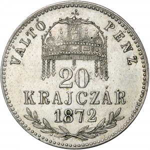 Ród Habsburgów - Franciszek Józef I (1848-1916) 20 Kreuzer 1872 KB