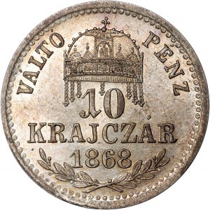 House of Habsburg - Franz Joseph I. (1848-1916) 10 Kreuzer 1868 GY.F.