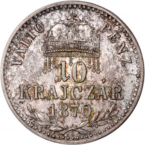House of Habsburg - Franz Joseph I. (1848-1916) 10 Kreuzer 1870 GY.F.