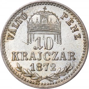 Ród Habsburgów - Franciszek Józef I (1848-1916) 10 Kreuzer 1872 KB
