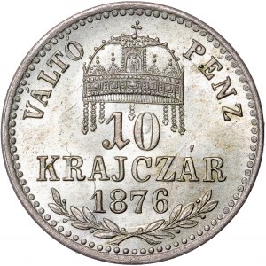 Ród Habsburgów - Franciszek Józef I (1848-1916) 10 Kreuzer 1876 KB