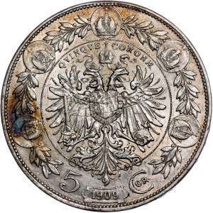 Ród Habsburgów - Franciszek Józef I (1848-1916) 5 Corona 1909