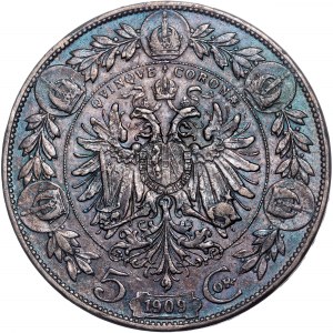 Ród Habsburgów - Franciszek Józef I (1848-1916) 5 Corona 1909