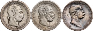 Dom Habsburgów - Franciszek Józef I (1848-1916) Lot 1 korony - 3 szt.