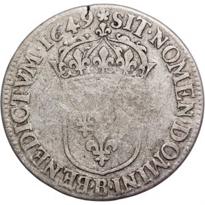 France - LOUIS XIV THE SUN KING 1649 ½ ECU