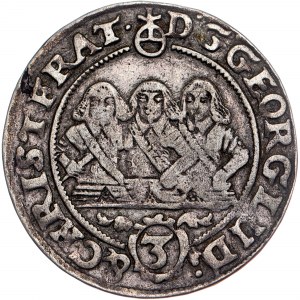 Nemecké štáty - Georg III, Ludwig IV, Christian, 3 Kreuzer 1657 EW