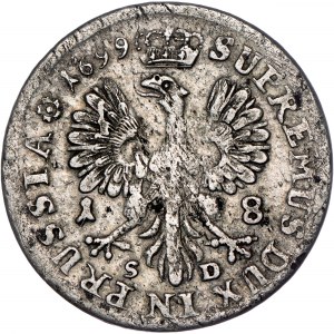 Německé státy - Prusko. Fridrich III. Ort (18 grosz) 1699, Krlewiec