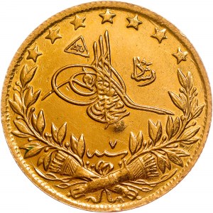 Osmanská říše 100 kurusů - Mehmed V 1327 (1909) ٧