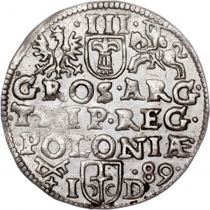 Polsko - Zikmund III Vasa Groschen (Trojak) 1589 ID