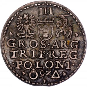 Pologne - Sigismond III Vasa Groschen (Trojak) 1592 Malbork