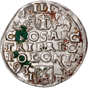 Pologne - Sigismond III Vasa Groschen (Trojak) 1593 IF