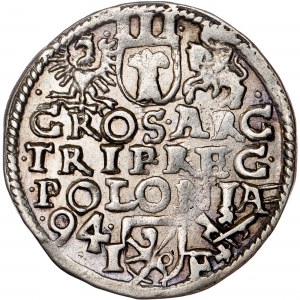 Poland - Sigismund III Vasa Groschen (Trojak) 1594 IF