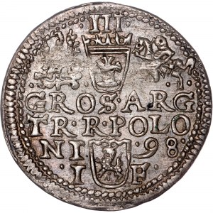 Polen - Sigismund III. Wasa Groschen (Trojak) 1598 Olkusz