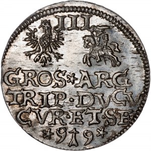 Polen - Wilhelm Kettler Groschen (Trojak) 1599 Mitawa