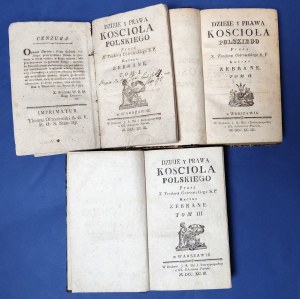 1793 Histoire du droit de l'Église polonaise Vol. 1-3