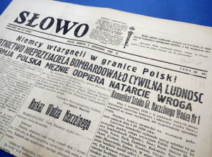 Collection de 18 numéros de la Slowa de Vilnius, du 1er au 17 septembre 1939.