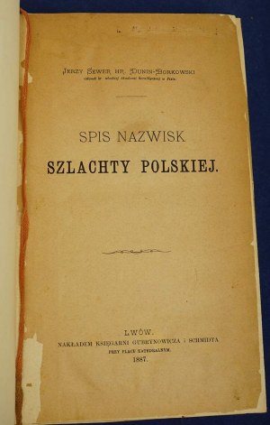 Dunin-Borkowski, List of names of Polish nobility 1887