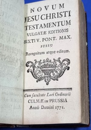Novum Testamentum - Culmae in Preußen 1771 (Chelmno)