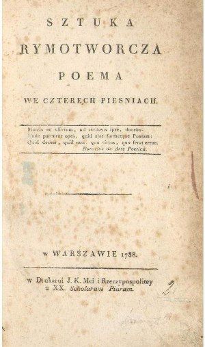 Rhyming Art, Warsaw 1788