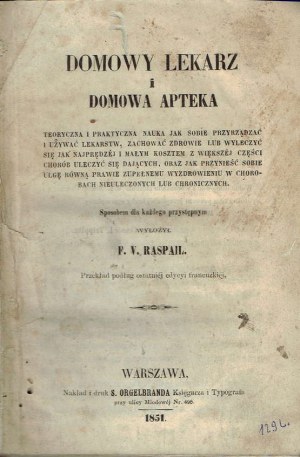 Domáci lekár a domáca lekáreň 1851