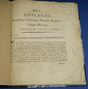 Vládny vestník W.M. Krakov a okres, ročenka 1820