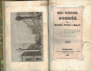 M. Wiszniewski, PODRÓŻ DO WŁOCH SYCYLII I MALTY 1848, 3ryciny