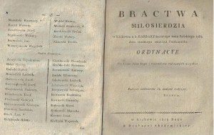 1819 Ordnungen der Bruderschaft der Barmherzigkeit. (Peter Skarga, Fromme Bank)