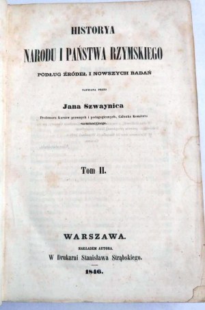 J. Szwaynica Geschichte der römischen Nation und des Staates 1846