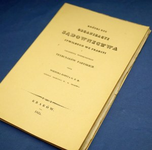 Nástin organizace civilního soudnictví ve Francii a organizace pařížských soudů 1835