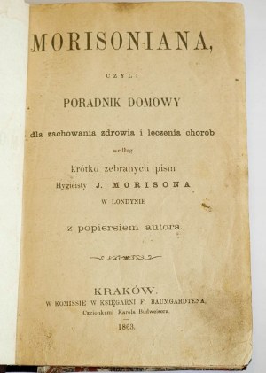 Morisoniana czyli poradnik zachowania zdrowia 1863