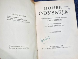 HOMERA ODYSSEJA 1931 übersetzt. Wittlin