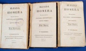 Iliada HOMER 1827, 3 svazky Kompletní