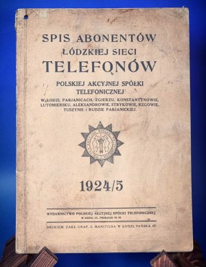 Spis Abonentów Łódzkiej Sieci Telefonów 1924