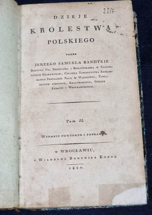 1820 DZIEJE KRÓLESTWA POLSKIEGO - Bandtkie - T.2