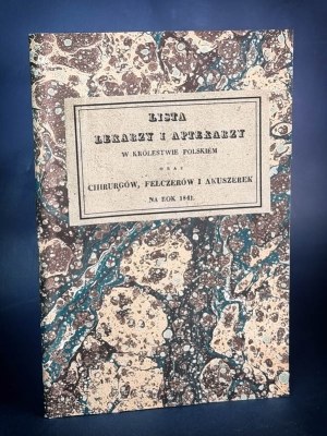 LISTE DES MEDICINALISTES ET DES APPRECIATAIRES du Royaume de Pologne 1841