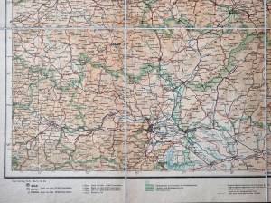 Map of Central Europe, Gea-Verkehrskarte Ostdeutschland ca. 1939.