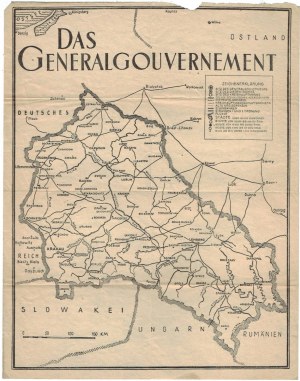 Mapa Generálního gouvernementu Das Generalgouvernement