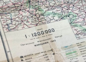 Mapa 1945 RZECZPOSPOLITA POLSKA