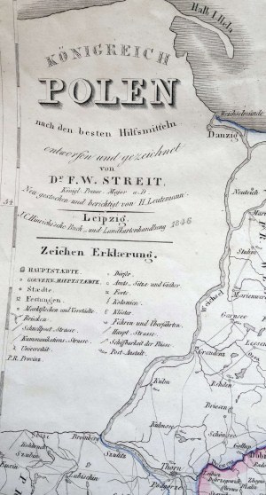 Carte du Royaume du Congrès, Polen 1846