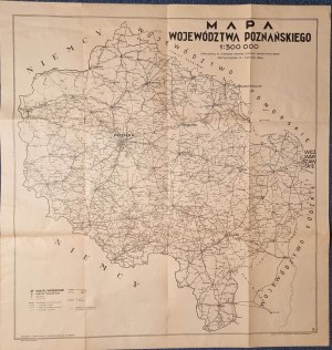 MAPA DROGOWA I SAMOCHODOWA WOJEWÓDZÓDZTWO POZNAŃSKIE 1938 Poznań