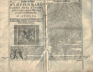 1581 Postilla ortodossa, Bialobrzeski - Lettura del Vangelo, DUE xilografie