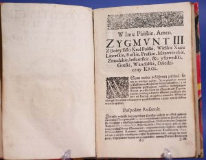 Constuticie Seymu Koronnego 1628